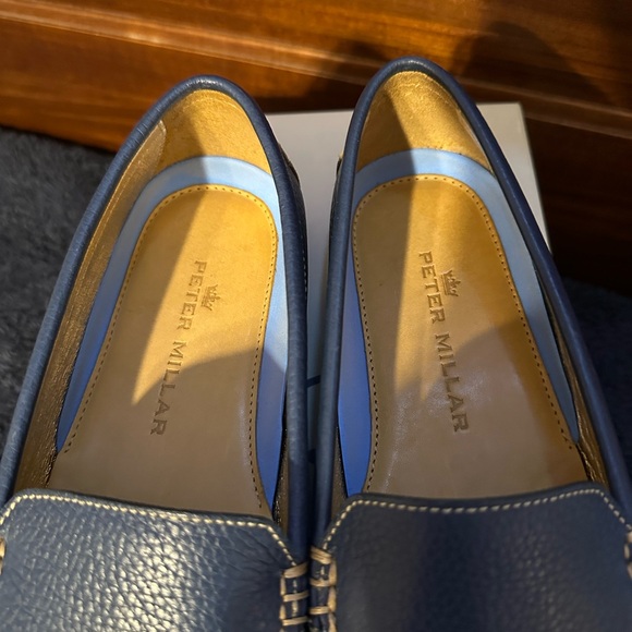 Like new blue leather Peter Millar Vare Pebble Grain Driving Loafer - Picture 4 of 7